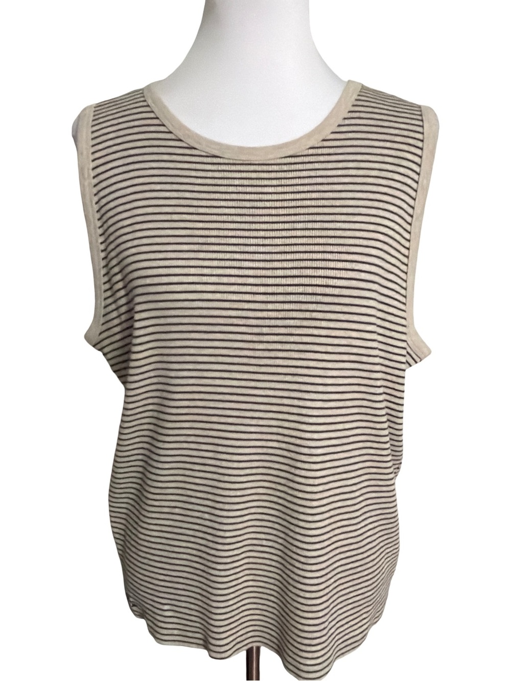Ralph Lauren Black Cream Striped Tank Top